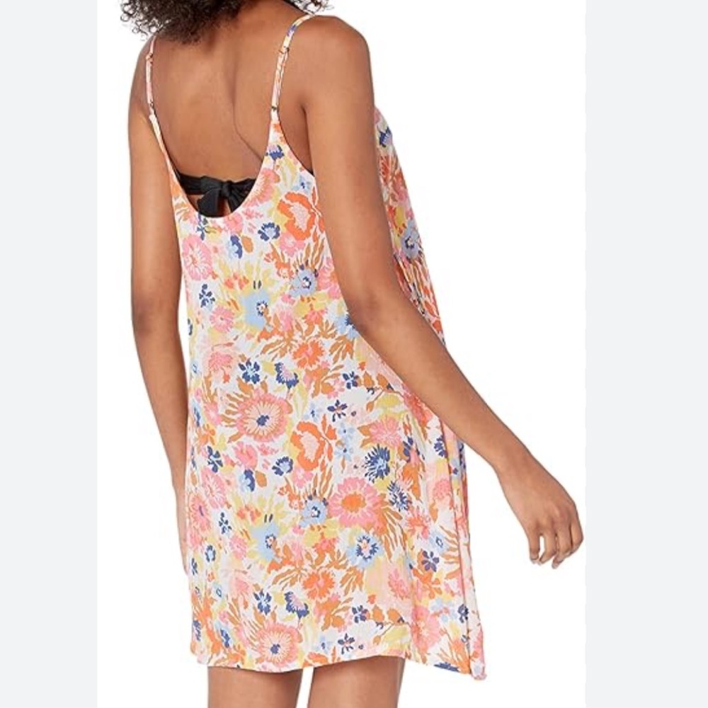 Roxy Strappy Babydoll Dress Floral Spaghetti Straps Beaches Weekend  A.M. wear